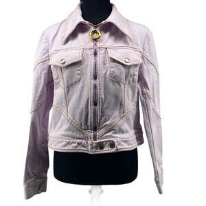 ELLERY jean jacket light purple full zip 100% cotton pastel spring summer coat